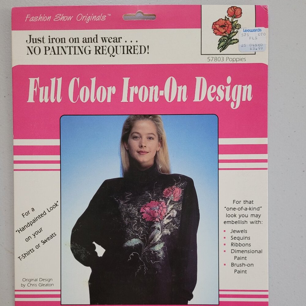 Vintage Full-Color Iron-on Transfers - Poppies